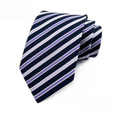 Gravata Listrada Azul Marinho e Branco Sparka SK029
